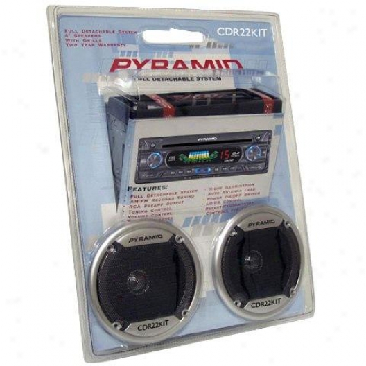 Pyramid Am/fm Receiver Cd Player W/full Detachable Face W/4'' Speakers
