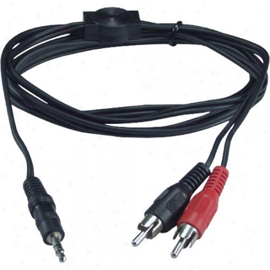 Qvs Cc399-03 3.5mm Mini-stereo Male To Two Rca Male Speaker Cable - 3 Feet