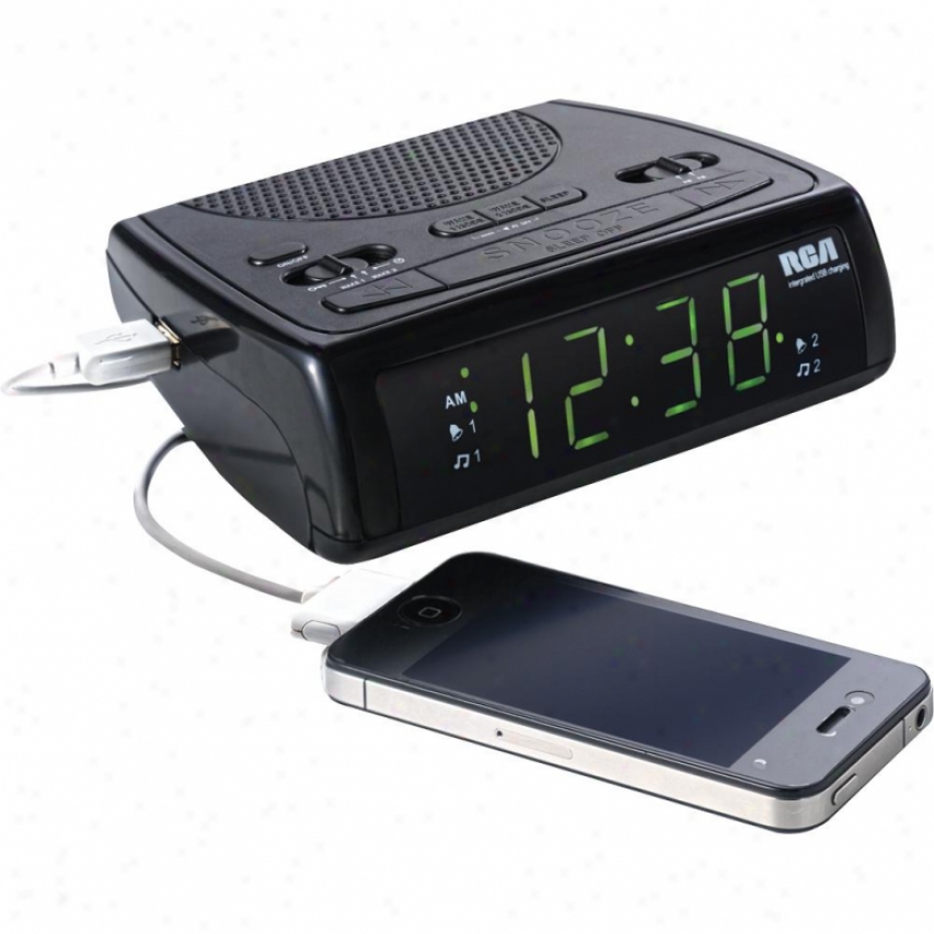 Rca Rc107 Am/fm Clock Radio W/ Uab Charging Port