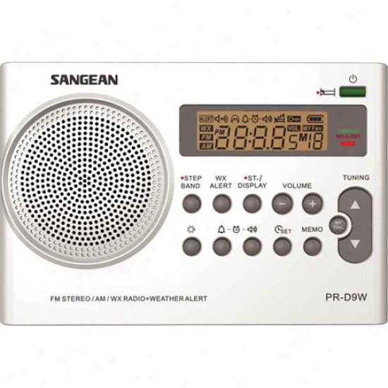 Sangean Prd-9w Am/fm Digital Weather Alert Compact Portable Audio