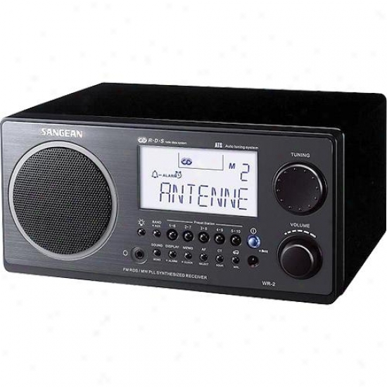 Sangean Table Top Am/fm Radio Receiver Wr2 Black