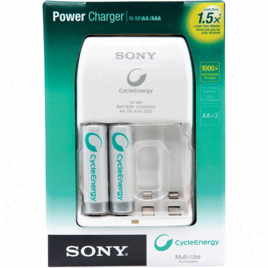 Sony Bcg34hld2rn Cycle Energy 2 Aa Nimh Batteries With Power Charger