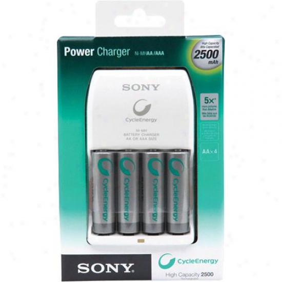 Sony Bcg34hld4en Cycle Energy 4 Nimh Batteries With Power Charger