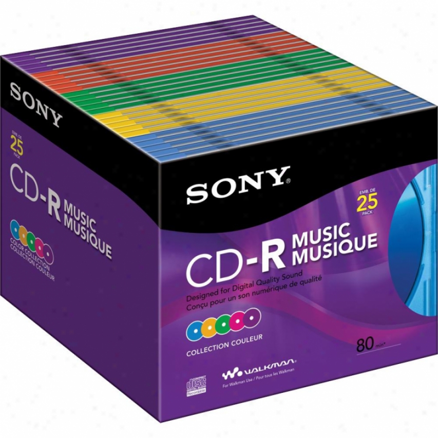 Sony Cd-r Recordable Storage - 25 Dizcs - 25crm80rx