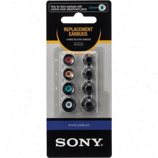 Sony Ep-ex10a/blk Replacement Hybrid Ear Cushions - Black