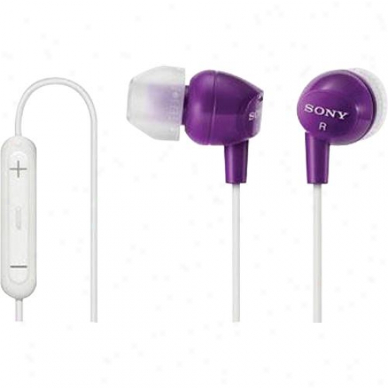 Sony Ex Earbuds W/ Ipod Remote - Violet - Dr-ex12ip