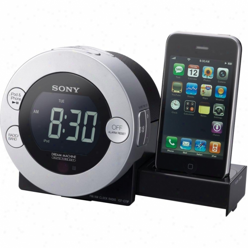 Sony Icf-c7il Alarm Clock Radio With Ipod / Iphone Dock