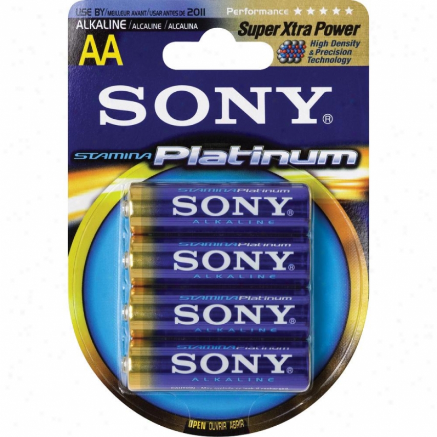Sony Stamina&reg; Platinum Alkaline Aa Battery -4 Pack Am3ptb4a