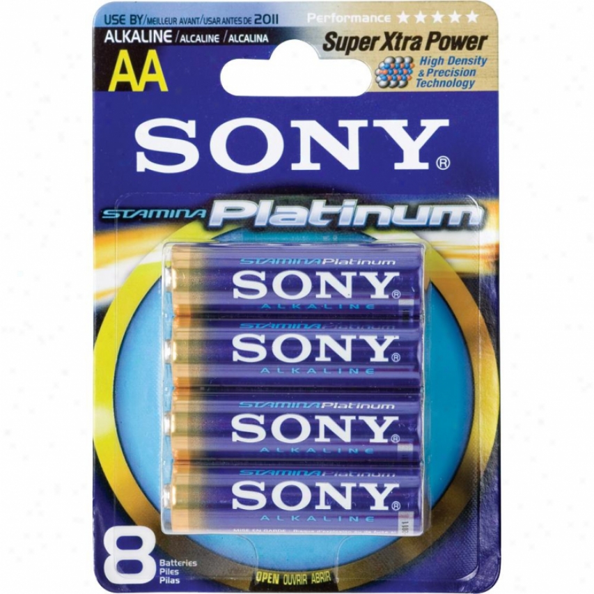 Sony Stamina&reg; Platinum Aklaline Aa Battery -8 Pack Am4ptb8a