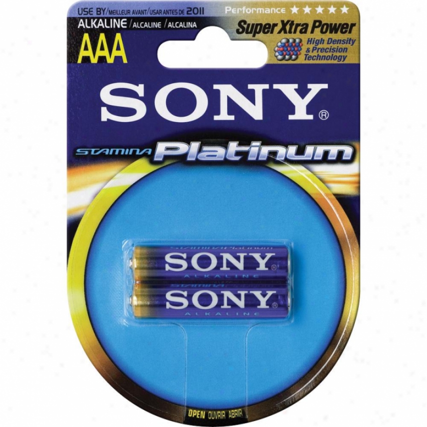 Sony Stamina&reg; Platinum Alkaline Aaa Battery -2 Pack Am4ptb2a