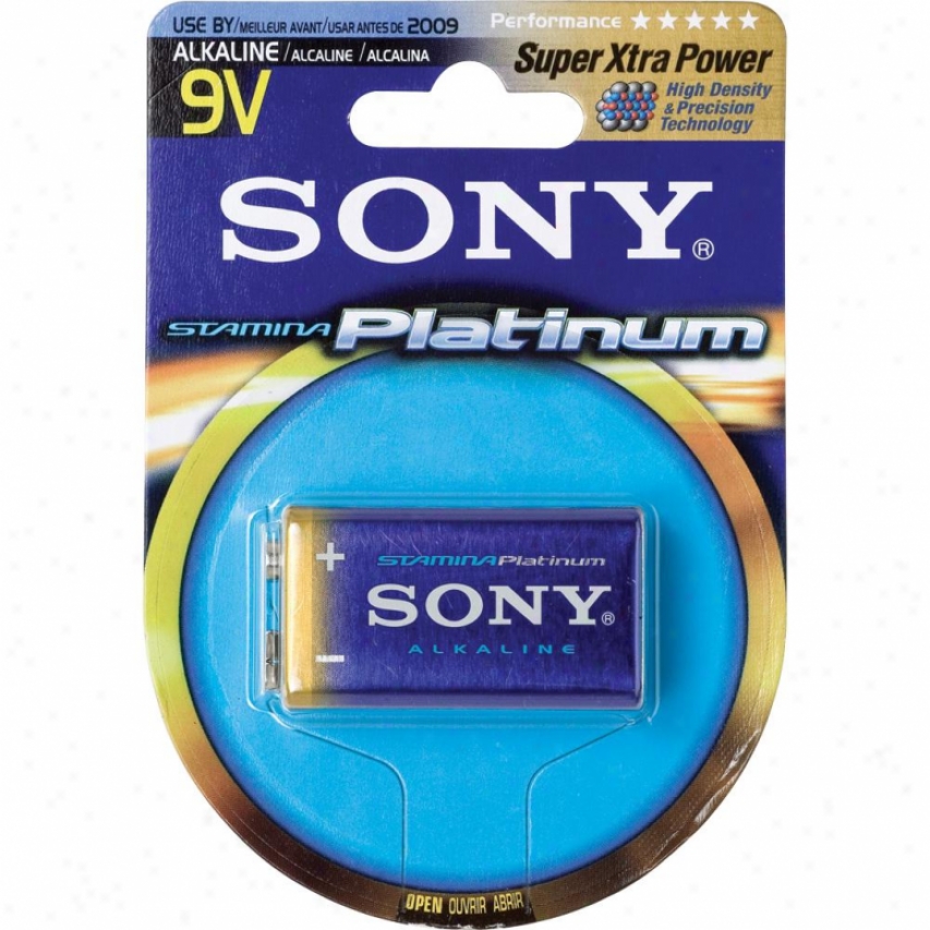 Sony Stamina&reg; Platinum Alkaline Battery 9 Volt 1 Pack Am6ptb1a