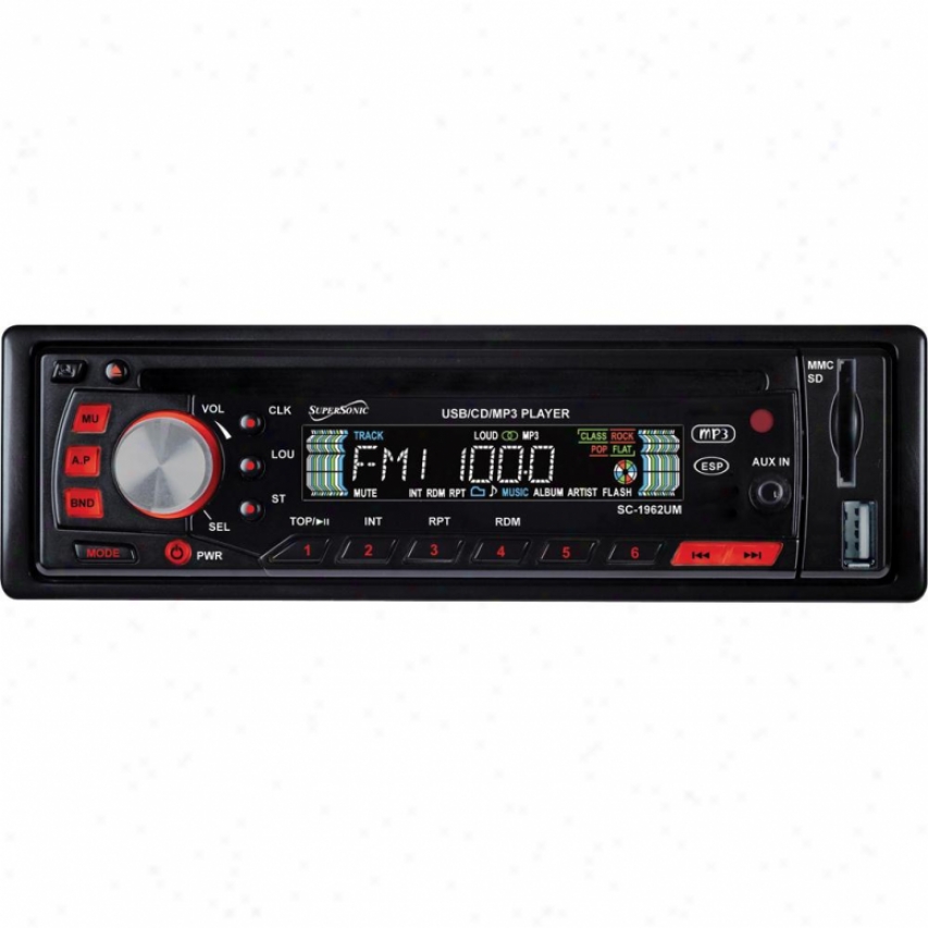 Supersonic Cd-mp3 Car Stereo Receiver Sc-1962um