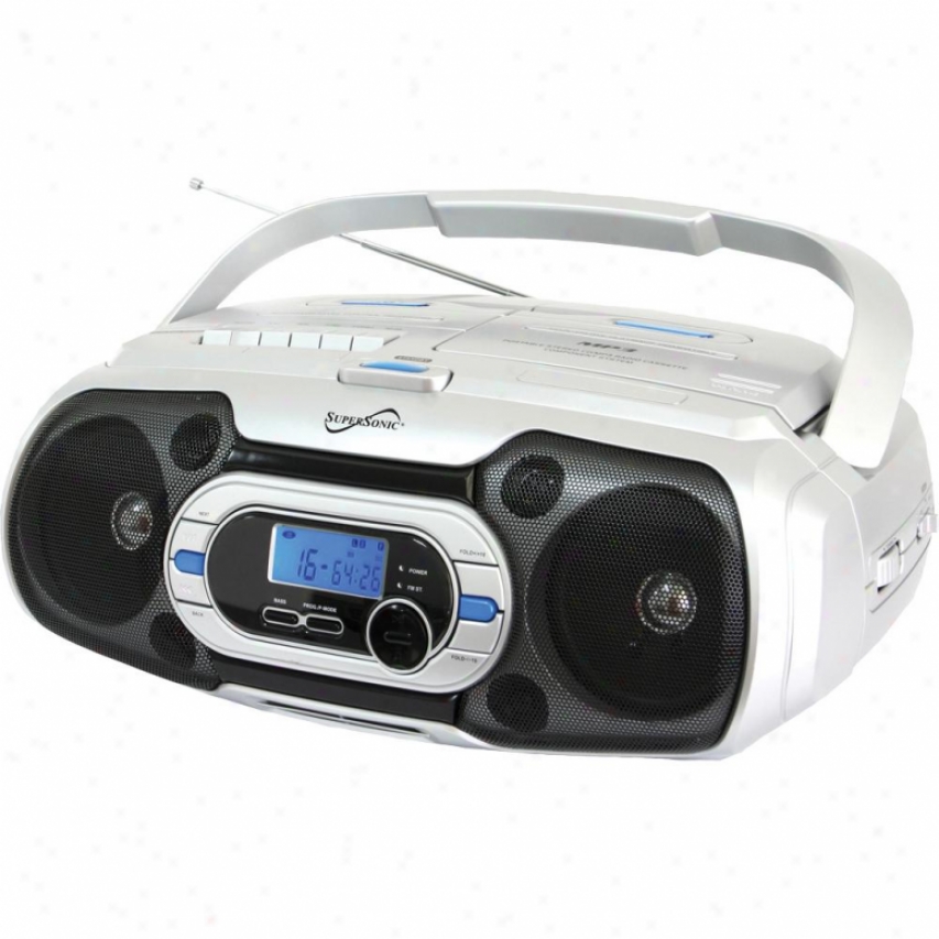 Supersoni Portable Mp3/cd Cassette Am/fm