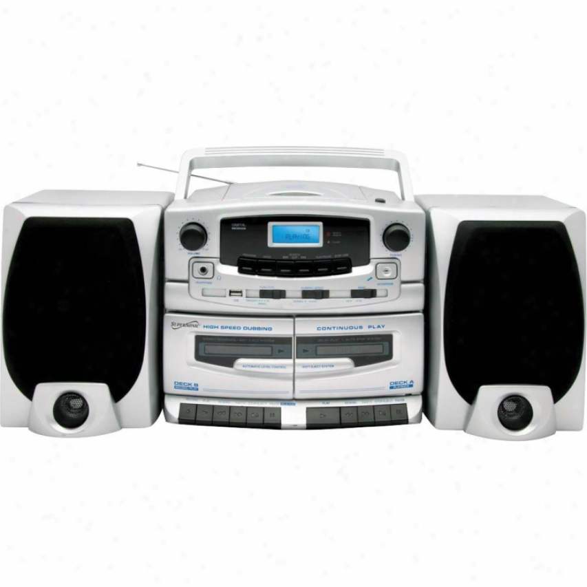 Supersonic Sc-2020u Portable Mp3/cd Player - Am/fm Radio And Cassette Recorder