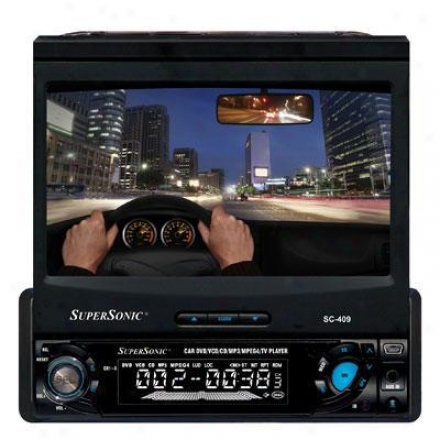 Supersonic Sc-409 7-inch Reach Veil Lcd Display W/ Dvd/cd/mp3 Receiver