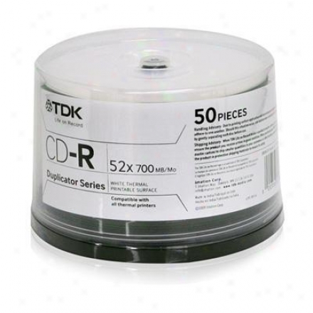 Tdk Cd-r 700mb 52x White 50pk