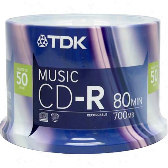 Tdk Cdr80cb50 Recordabl3 Music Cd Cdr-80 - 50 Pack