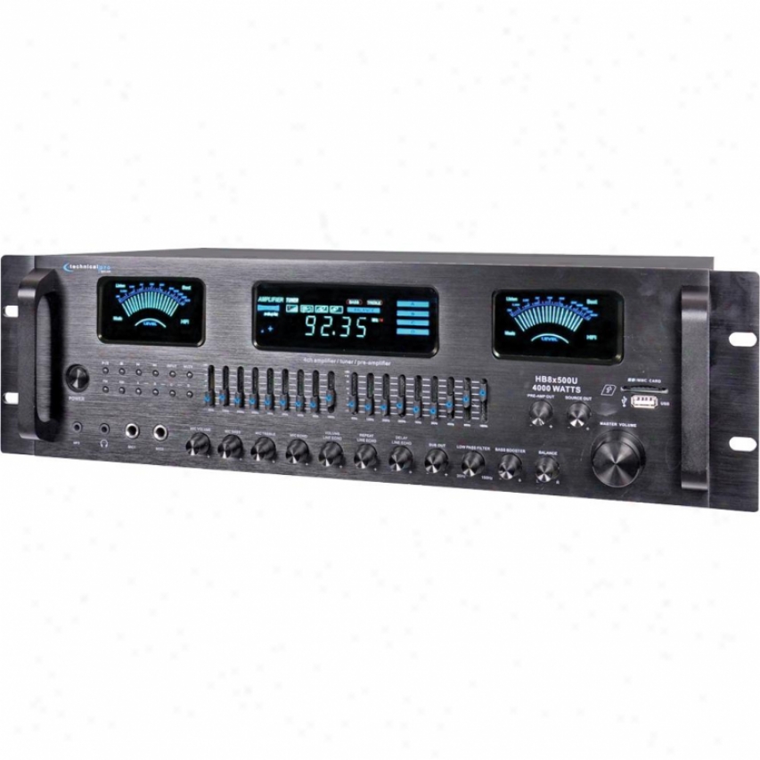 Technicl Pro 4-channel Hybrid Amplifier/pre-amplifier & Am/fm Tuner - Black