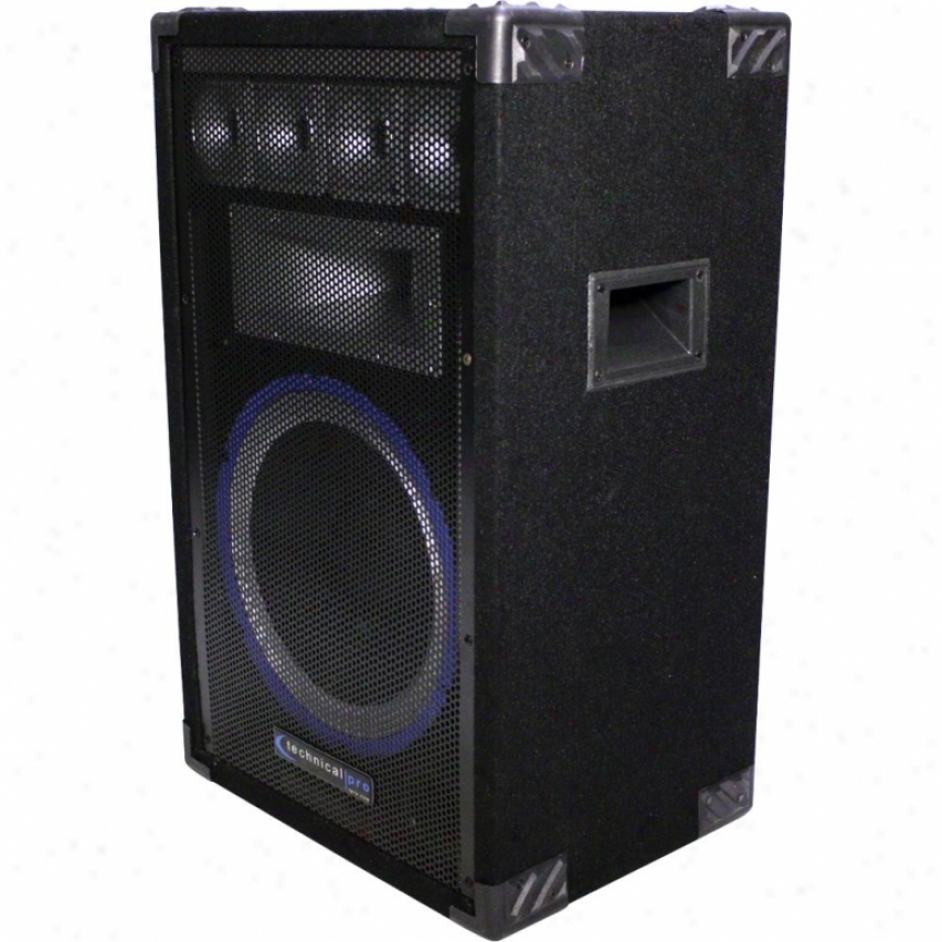 Technical Pro Vrtx12 12-inch Fivee-way Carpeted Cabinet Speaker W/ Steel Grill