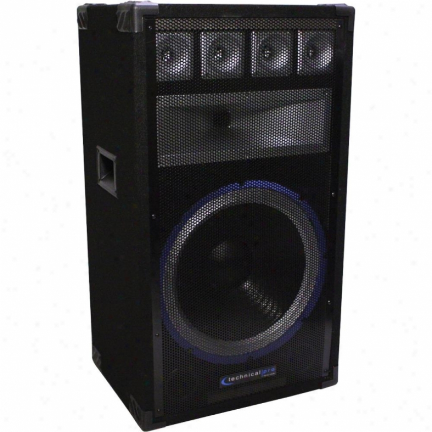 Technical Pro Vrtx15 15" Six-way Carpeted Cwbinet Speaker W/ Steel Grill