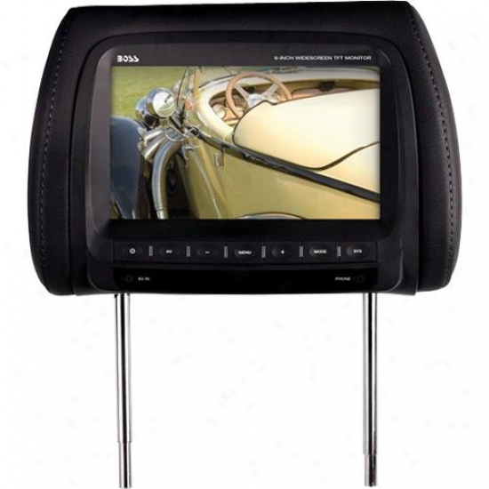 Universal Car Headrest 9" Widescreen Tft Video Monitor - Black