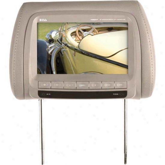 Universal Car Headrest 9&qukt; Widescreen Tft Video Monitor - Tan