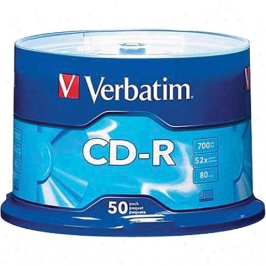 Verbatim Cd-r 80-minute 700mb 52x Branded 50-pack Spinfle - 94691