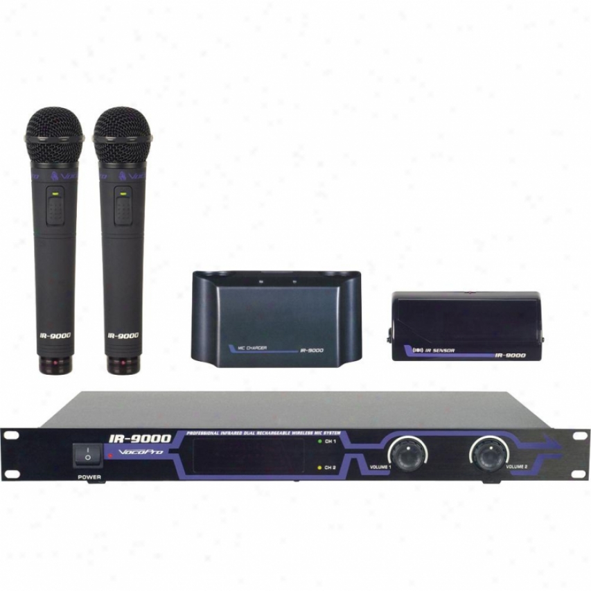 Vodopro Ir-9000 Infrared Dual Rechargeable Wireless Microphone System