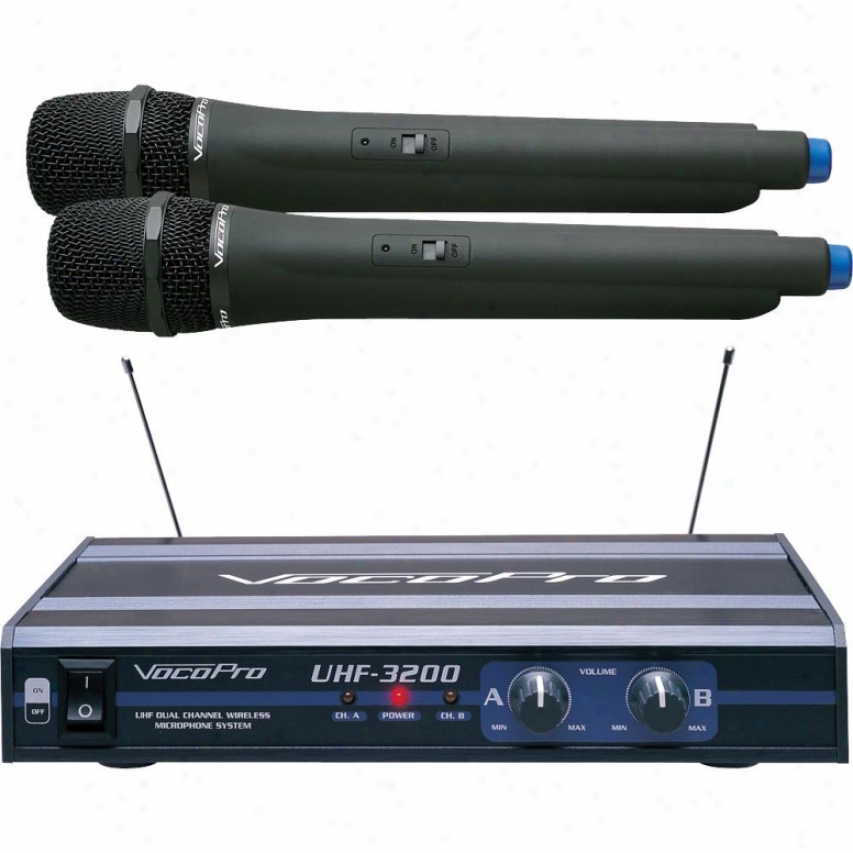 Vocopro Uhf-dual Chahnel Wireless Microphone System - Uhf-3200