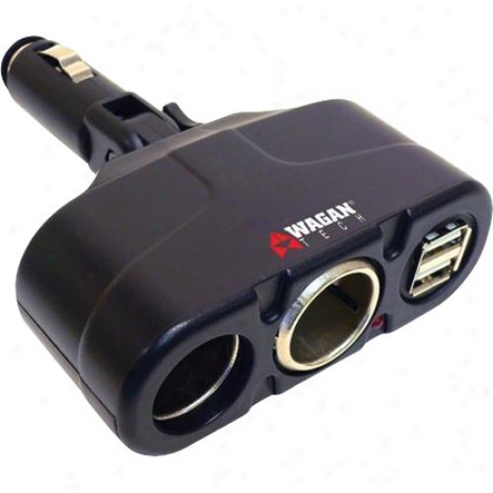 Wagan Tech Twin Usb/dc Sockets Journey Adapter - 2438