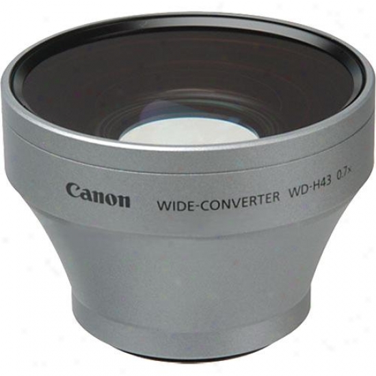 Canon Wd-b43 0.7x Hd-compatible Wide Angle Converter For Hv20 Camcorder