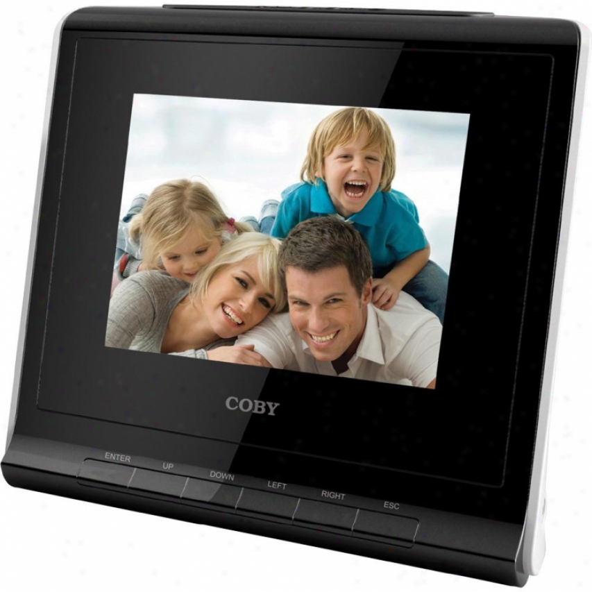 Coby Dp356blk 3.5" Digital Picture Frame With Alarm Clock - Black