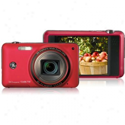 General Electric 14 Megapixel Digital Camera - Red