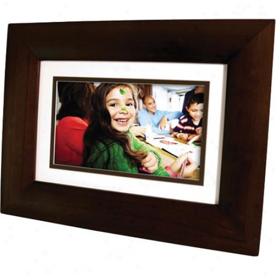 Hp Df73p1 7" Lcd Digital Photo Frame - Dark Espresso Wood