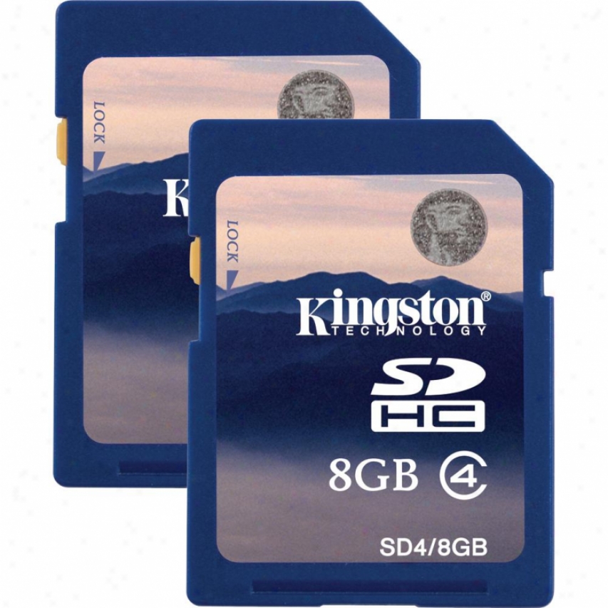Kingston 8gb Sdhc Class 4 Flash Card Doubled Pack