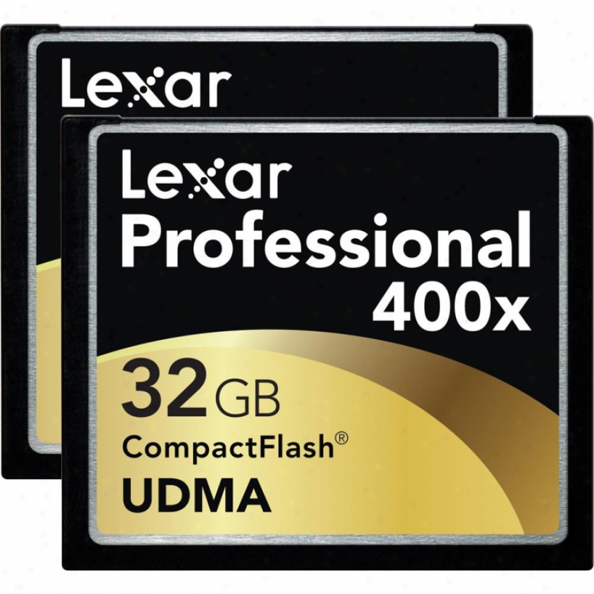 Lexar Media 32gb Professional 400x Compactflash Card - 2-pack Of 32gb