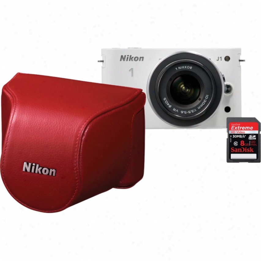 Nikon 10-megapixel 1 J1 Digital Camera Mother's Day Gift Pack - White