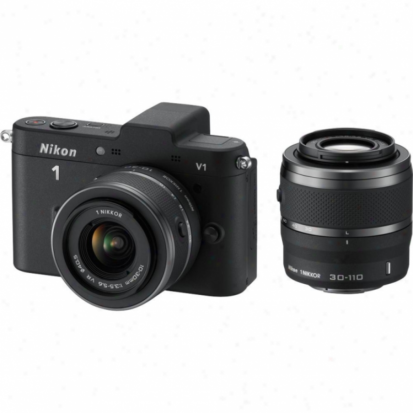 Nkkon 10-megapixel 1 V1 Digital Camera With 10-30mm Vr / 30-110mm Kit - Black