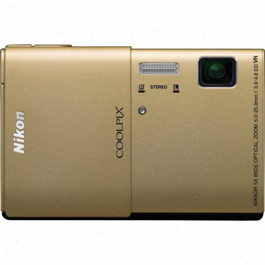 Nikon Coolpix S100 16-megapixel Digital Camera - Gold