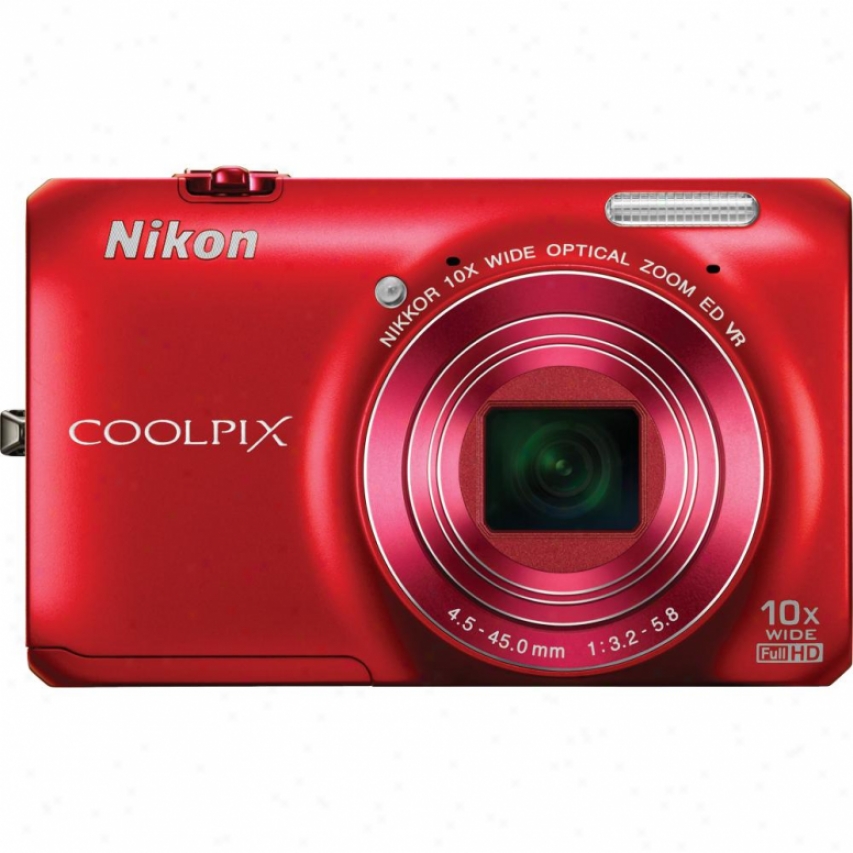 Nikon Coolpix S6300 16 Megapixel Digital Camera - Red