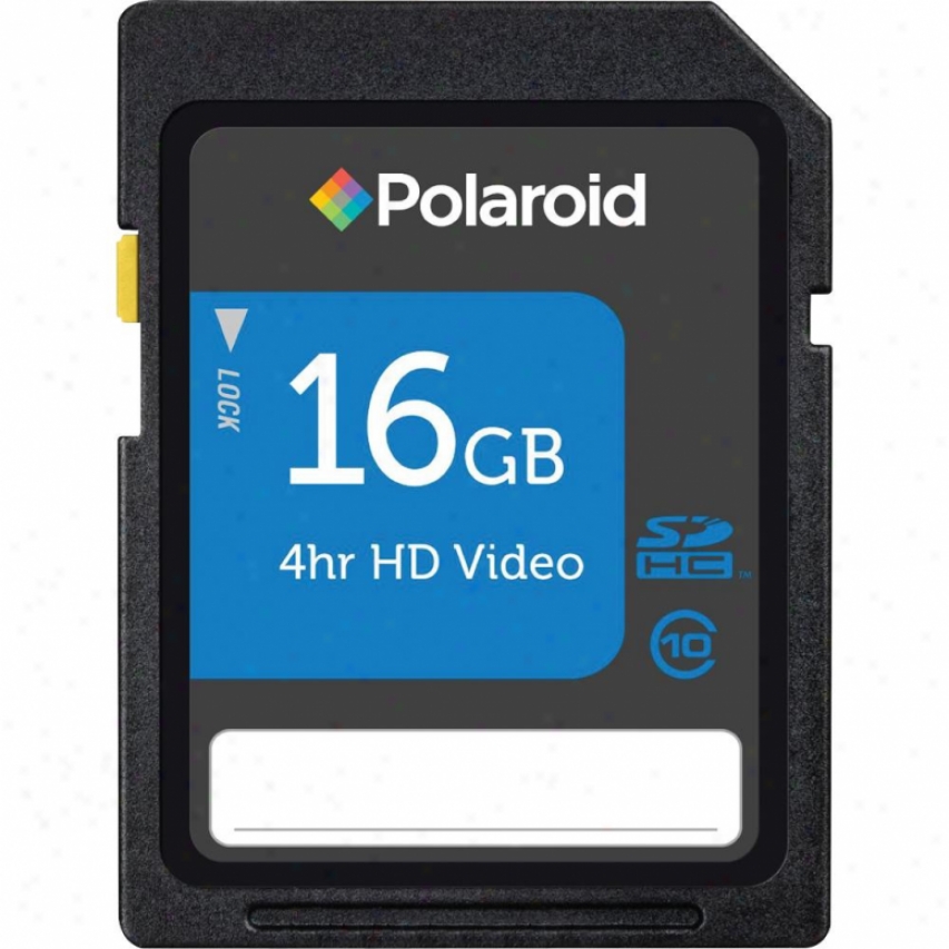 Polaroid 16gb Class 10 Sdhc Flash Memory Card - P-sdhc16g10-efpol