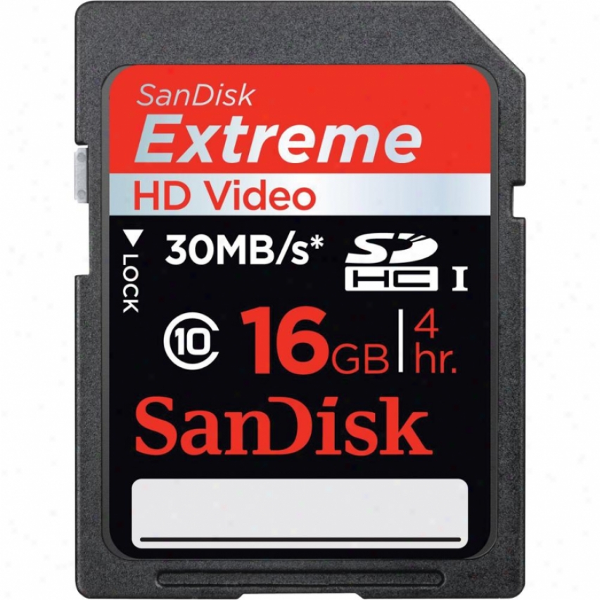 Sandisk 16gb Extreeme Hd Video Sdhc Flash Memory Card