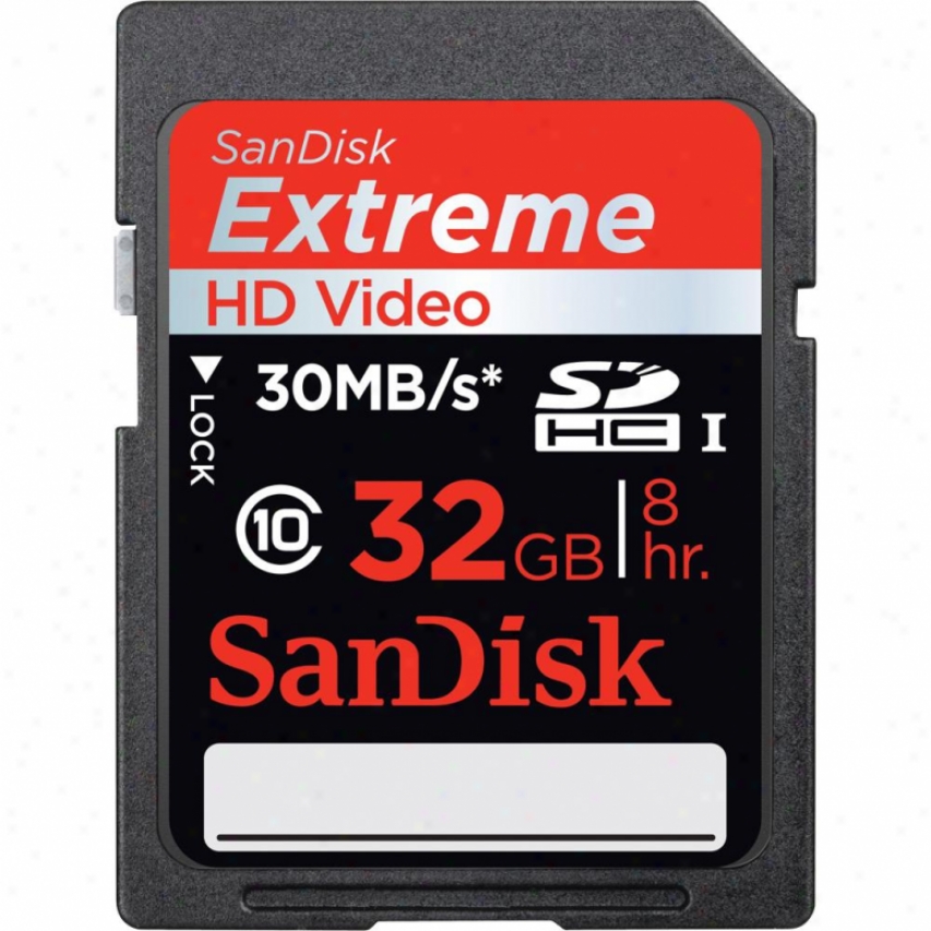 Sandisk 32gb Extreme Hd Video Sdhc Flash Recollection Card