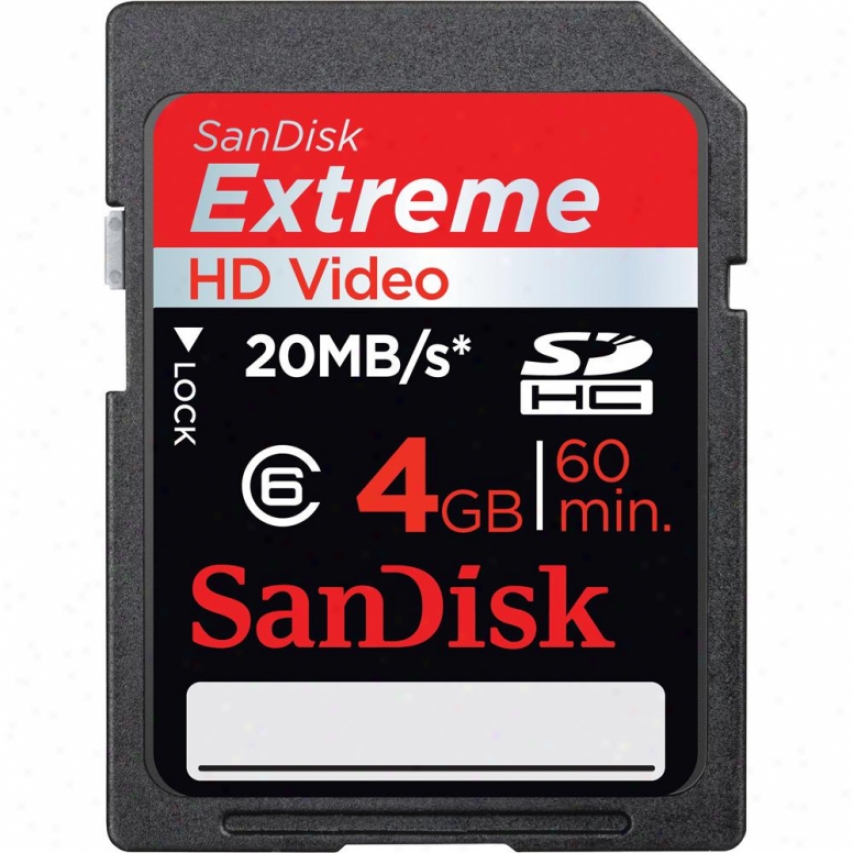 Sandisk 4gb Extreme Sdhc Memory Card Sdsdrx34096a21