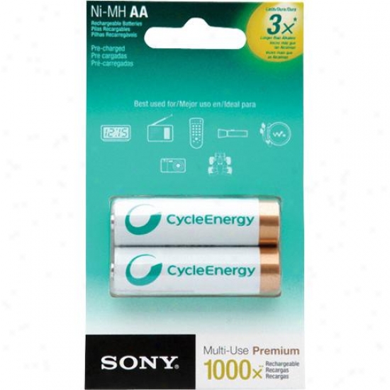 Sony Cycleenergy Rechargeable Aa Batteries - 2-pack - Nhaab2kn