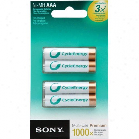Sony Nhaaab4k Precharged Rechrgaeable Aaa Cycle Energy Batteries 4 Pack