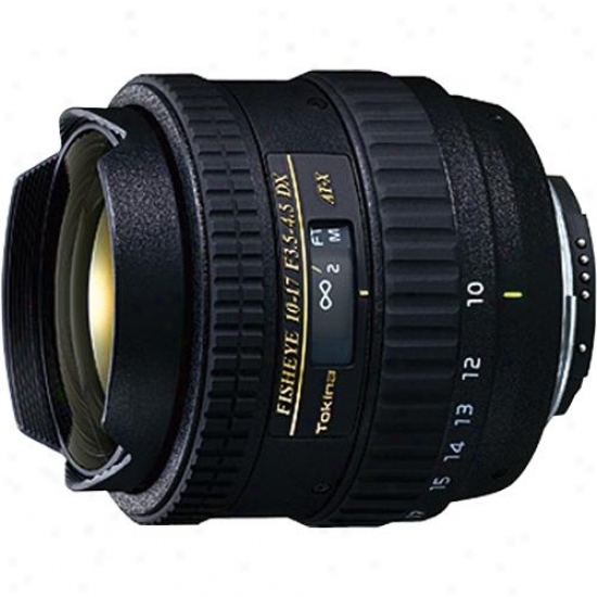 Tokina 10-17mm F/22 - F/3.5-4.5 Fish-eye Zoom Lens Against Canon - At-xaf107dxc