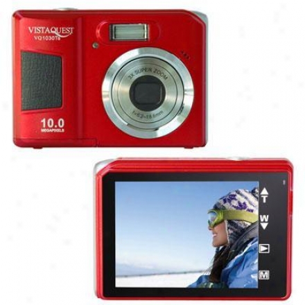 Vistaquest Touchscren 10 Megapixel Digital Camera - Red