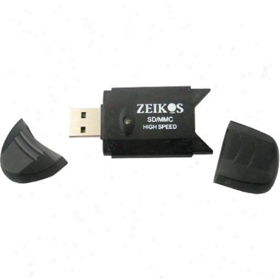 Zeikos Z-sdr5 High Speed Secure Digital Card Reader W/ Usb Cable