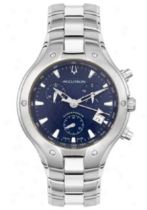 Accutron By Bulova Men's Swiss Stainless Steel Chronograp h26b46